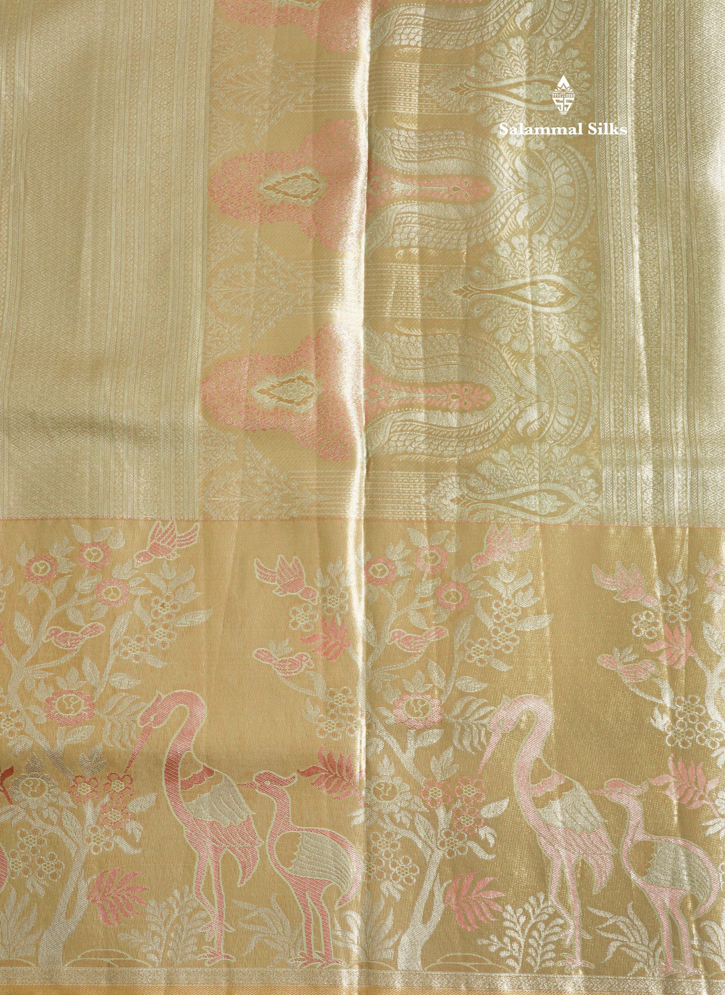 Light Pink Bridal Semi Silk Saree With Contrast Peach Evening Morning Border