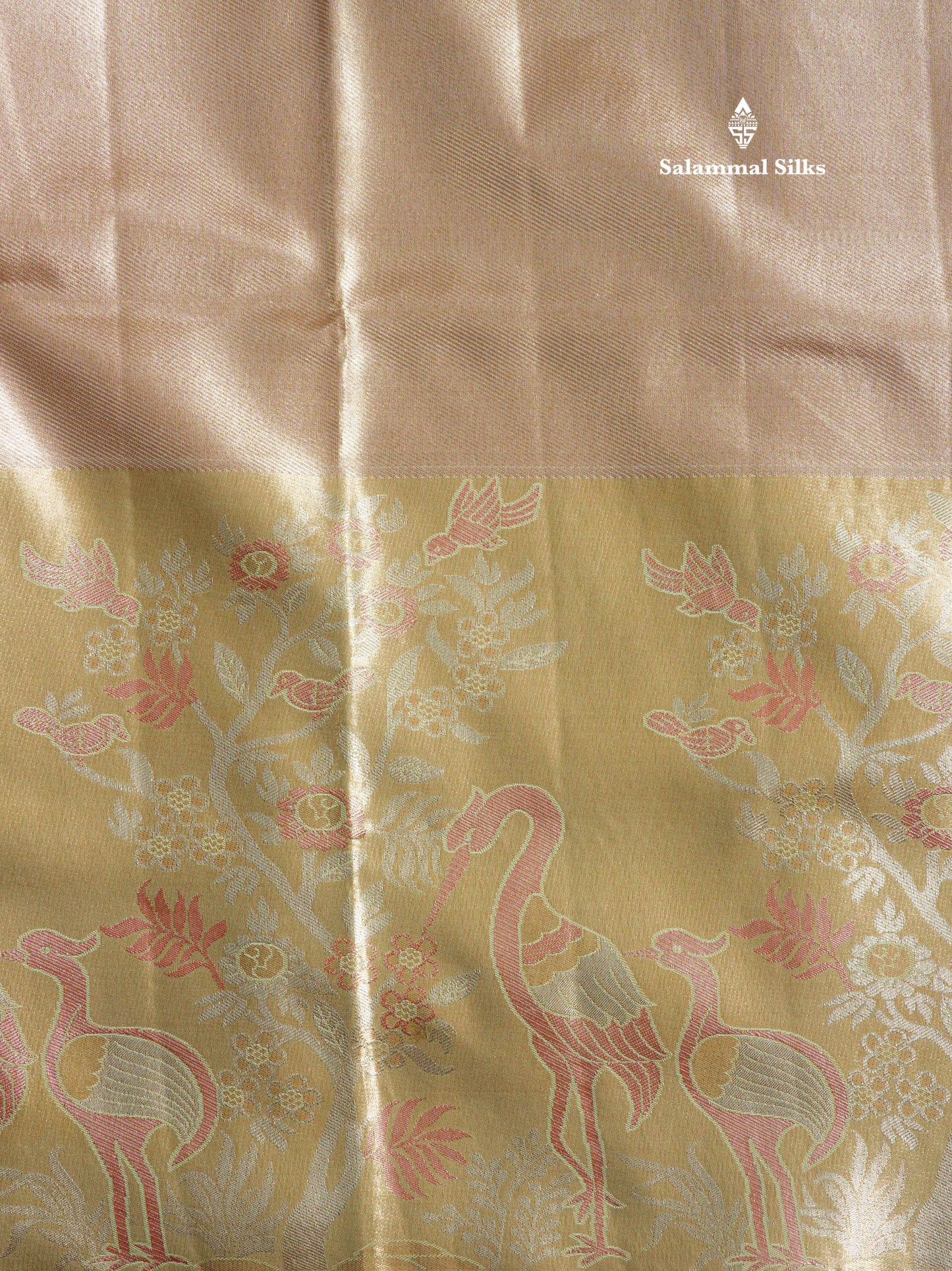 Light Pink Bridal Semi Silk Saree With Contrast Peach Evening Morning Border