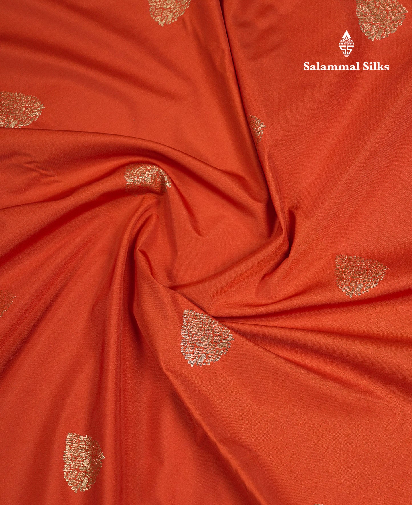Beautiful Rust Orange Semi Silk Saree With Contrast Dark Brown Traditional Border