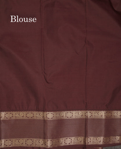 Beautiful Rust Orange Semi Silk Saree With Contrast Dark Brown Traditional Border