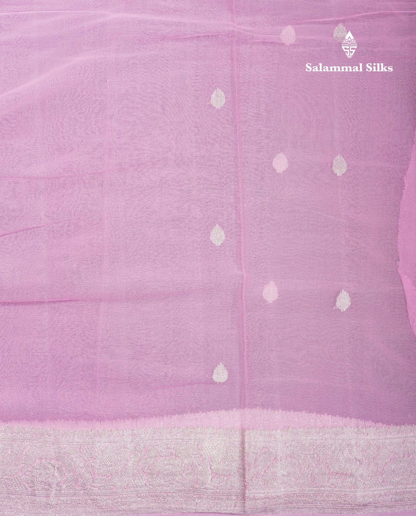 Beautiful Baby Pink Handloom Banaras Pure Chiffon Saree With Fancy Border