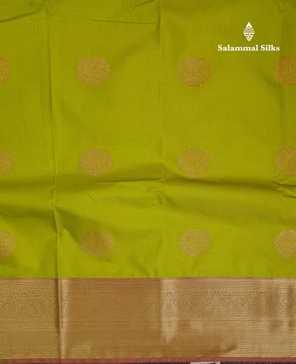 Beautiful Parrot Green Semi Silk Saree With Contrast Pink Blouse