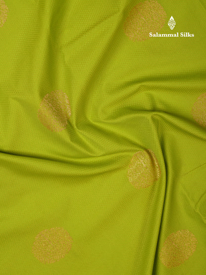 Beautiful Parrot Green Semi Silk Saree With Contrast Pink Blouse