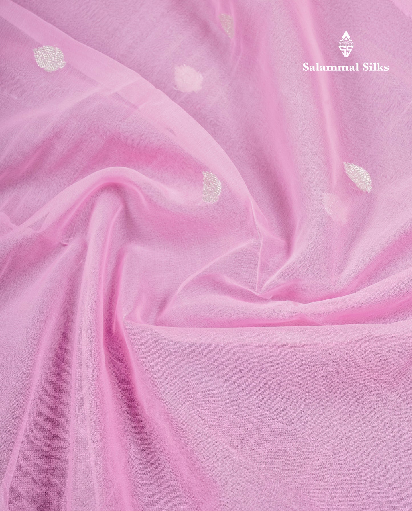 Beautiful Baby Pink Handloom Banaras Pure Chiffon Saree With Fancy Border