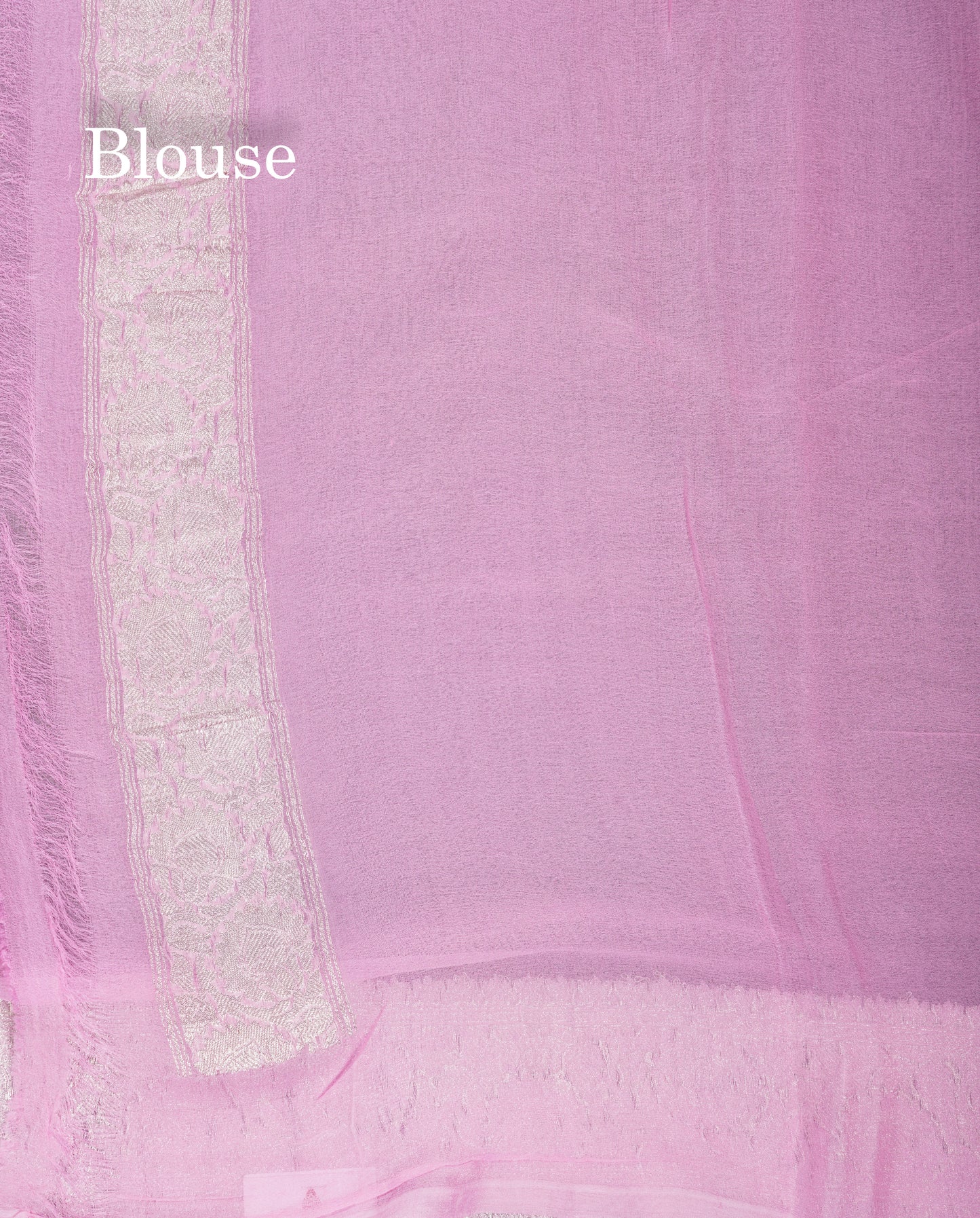 Beautiful Baby Pink Handloom Banaras Pure Chiffon Saree With Fancy Border