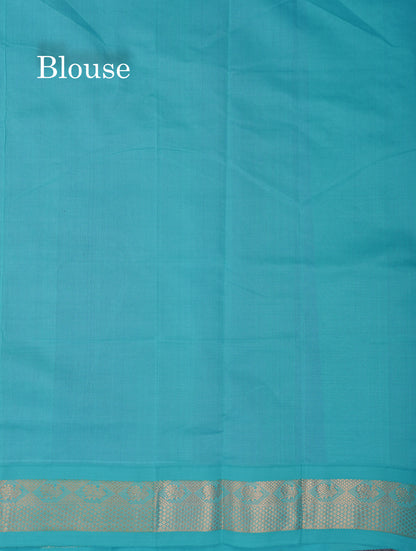 Royal Blue Plain Semi Silk Cotton Saree With Contrast Sapphire Blue Border