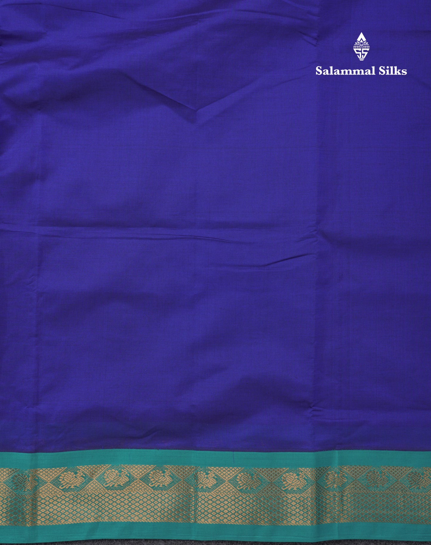 Royal Blue Plain Semi Silk Cotton Saree With Contrast Sapphire Blue Border