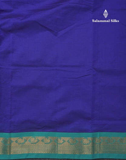 Royal Blue Plain Semi Silk Cotton Saree With Contrast Sapphire Blue Border