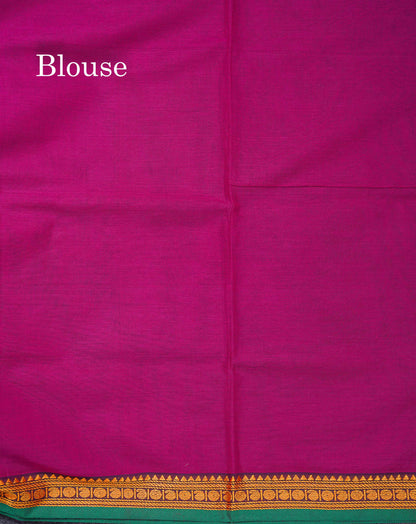 Beautiful Redish Maroon Plain Pure Cotton Saree With Contrast Dual Tone Bottle Green Thread Work Traditional Small Border