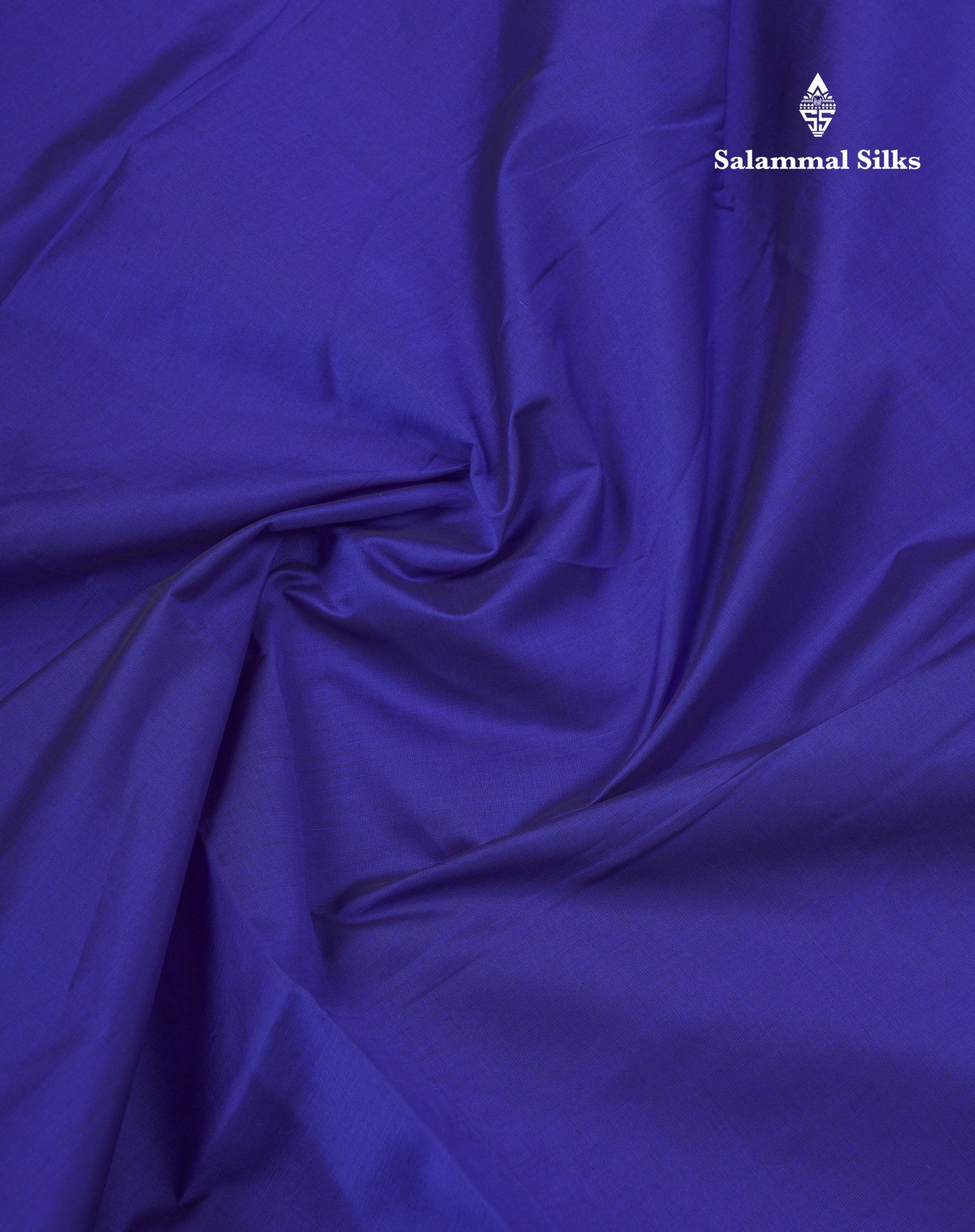 Royal Blue Plain Semi Silk Cotton Saree With Contrast Sapphire Blue Border