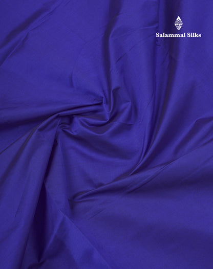 Royal Blue Plain Semi Silk Cotton Saree With Contrast Sapphire Blue Border