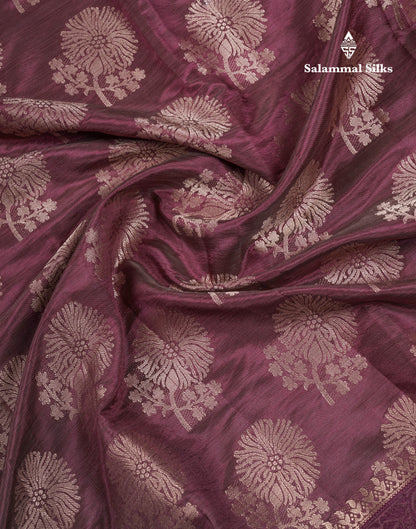 Beautiful Dark Magenta Semi Raw Silk Saree With Fancy Border
