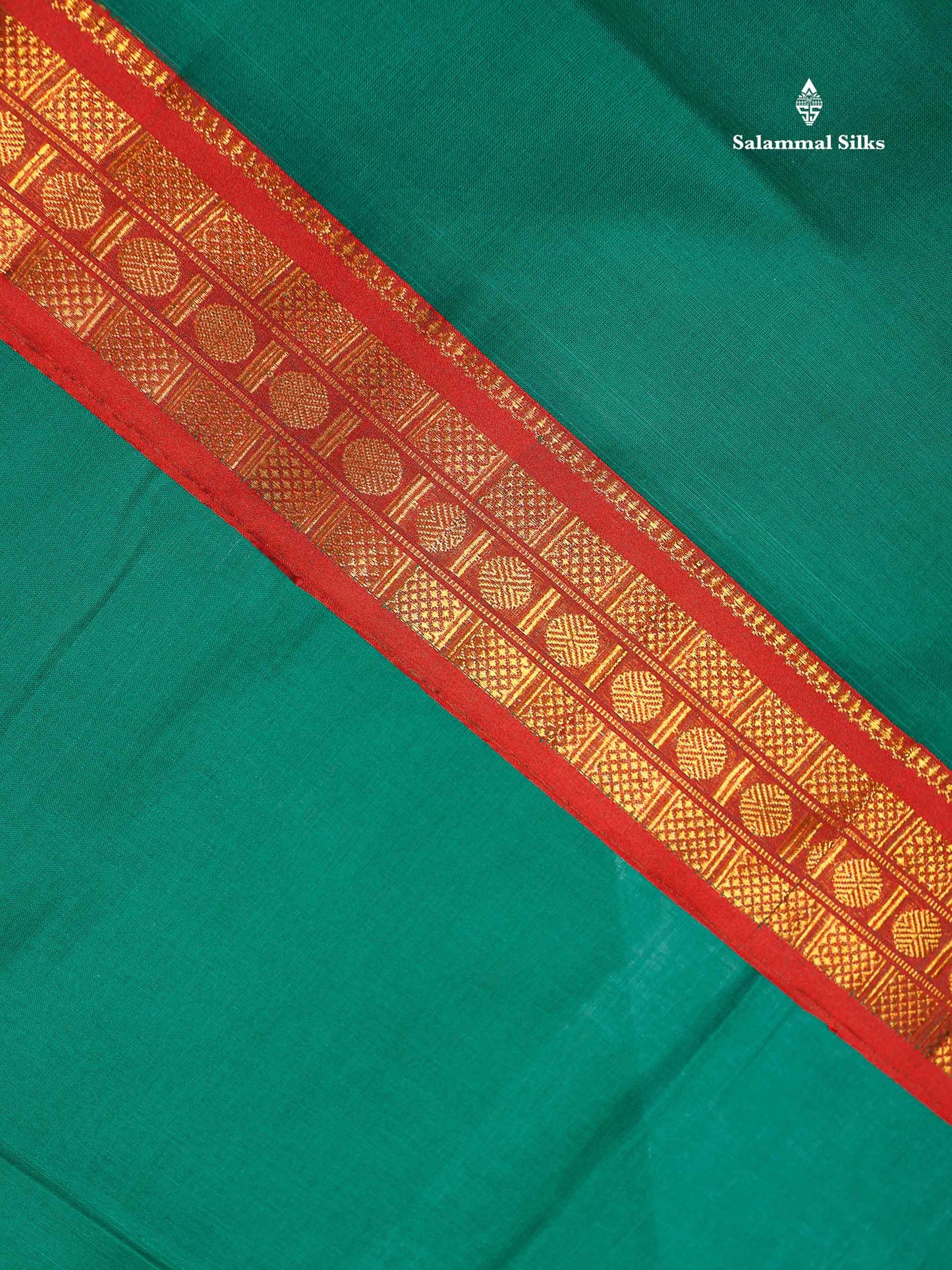 Beautiful Parrot Green Plain Pure Cotton Saree With Contrast Orange Traditional Border