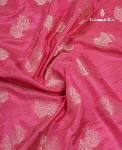 Beautiful Pinkish Peach Semi Raw Silk Saree With Fancy Border