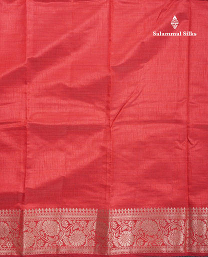 Beautiful Chilly Red Plain Semi Raw Silk Saree With Fancy Border