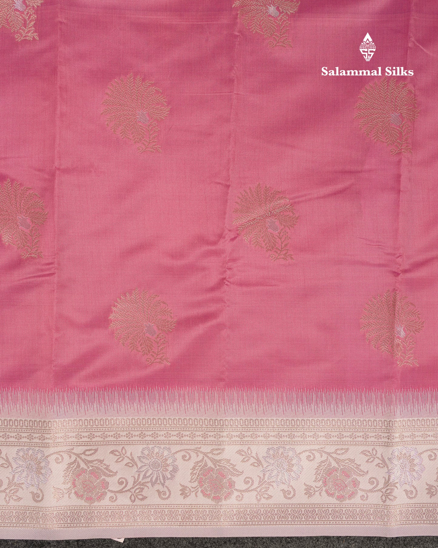 Beautiful Onion Pink Semi Silk Saree With Contrast Light Lavender Fancy Border