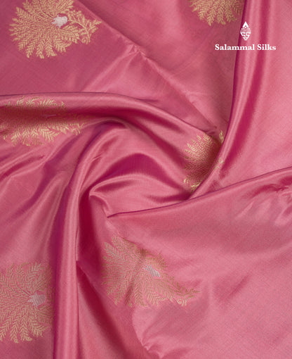 Beautiful Onion Pink Semi Silk Saree With Contrast Light Lavender Fancy Border