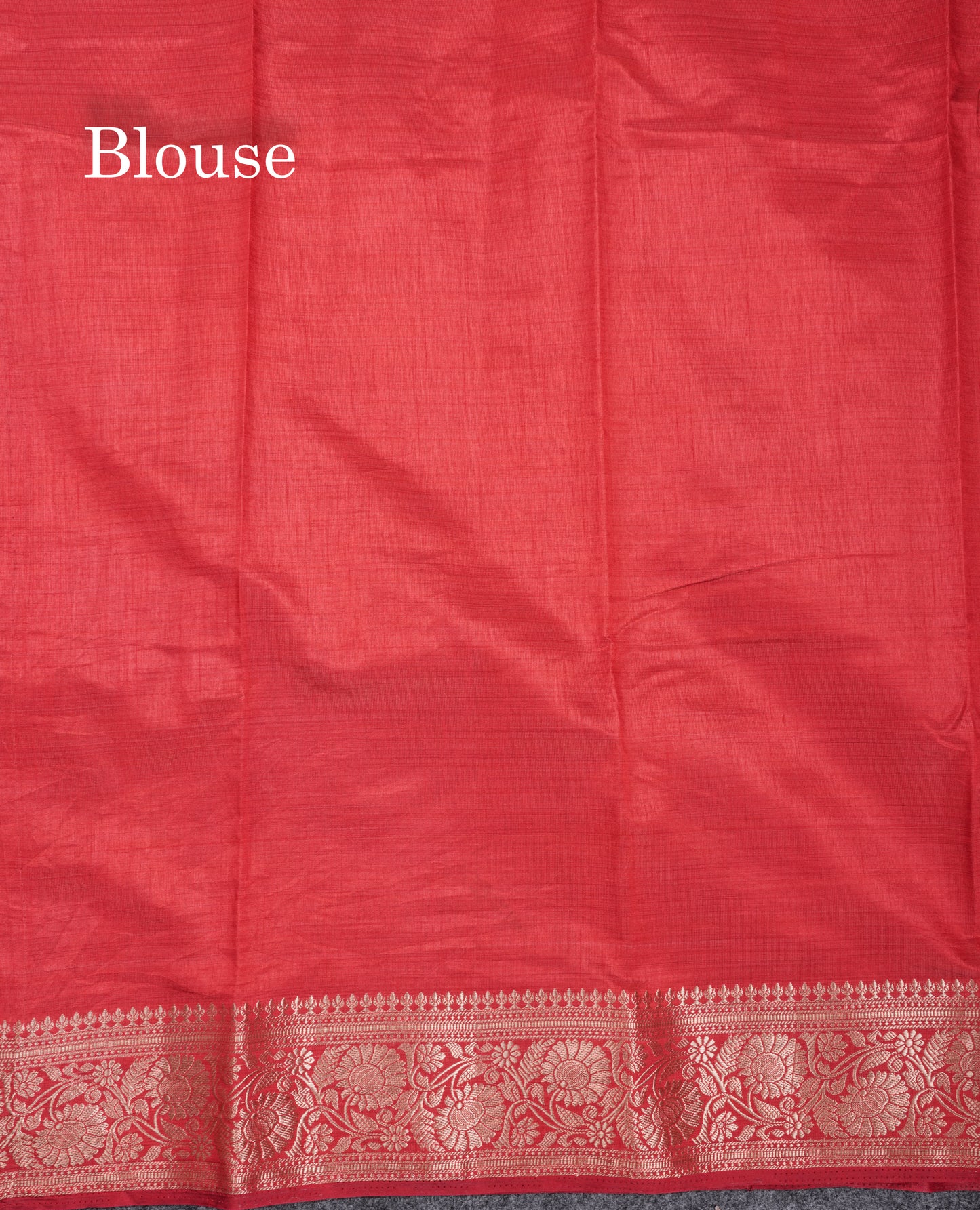 Beautiful Chilly Red Plain Semi Raw Silk Saree With Fancy Border