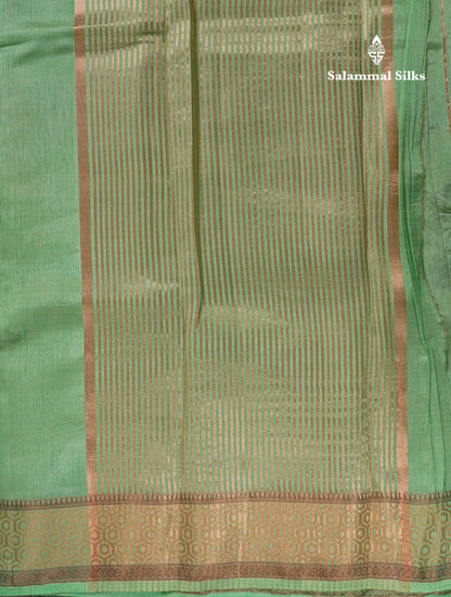 Beautiful Pista Green Plain Semi Raw Silk Saree With Fancy Border
