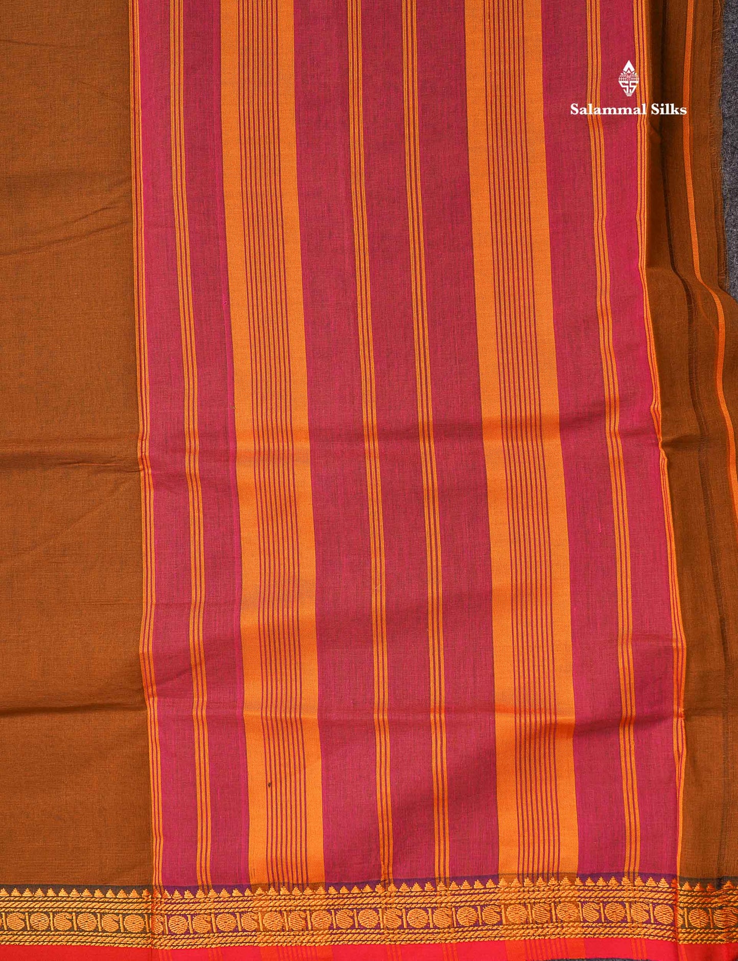 Beautiful Redish Maroon Plain Pure Cotton Saree With Contrast Dual Tone Bottle Green Thread Work Traditional Small Border