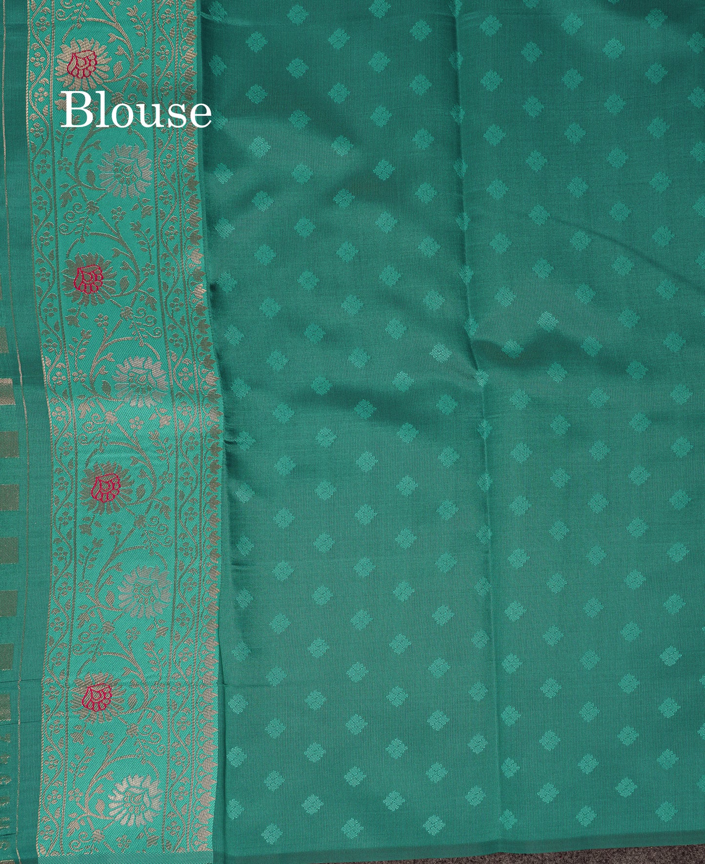 Beautiful Redish Maroon Semi Silk Saree With Contrast Sapphire Green Fancy Border