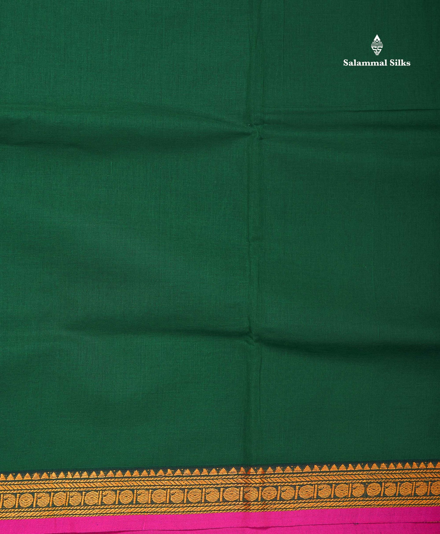 Beautiful Redish Maroon Plain Pure Cotton Saree With Contrast Dual Tone Bottle Green Thread Work Traditional Small Border