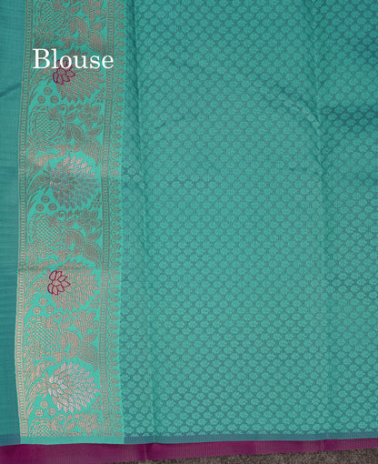 Beautiful Light Orange Semi Silk Saree With Contrast Light Rexona Fancy Border