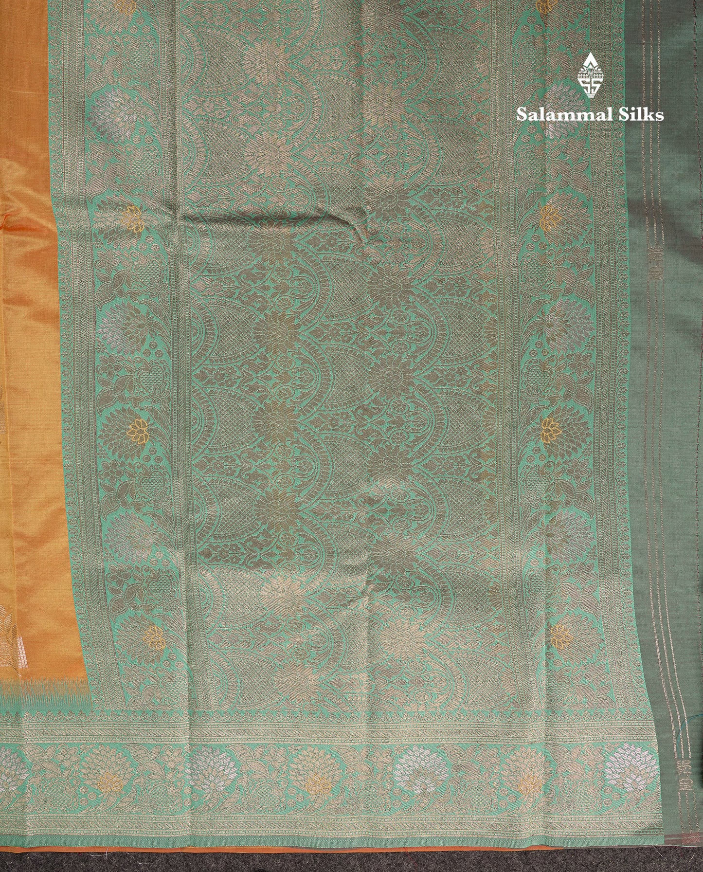 Beautiful Light Orange Semi Silk Saree With Contrast Light Rexona Fancy Border