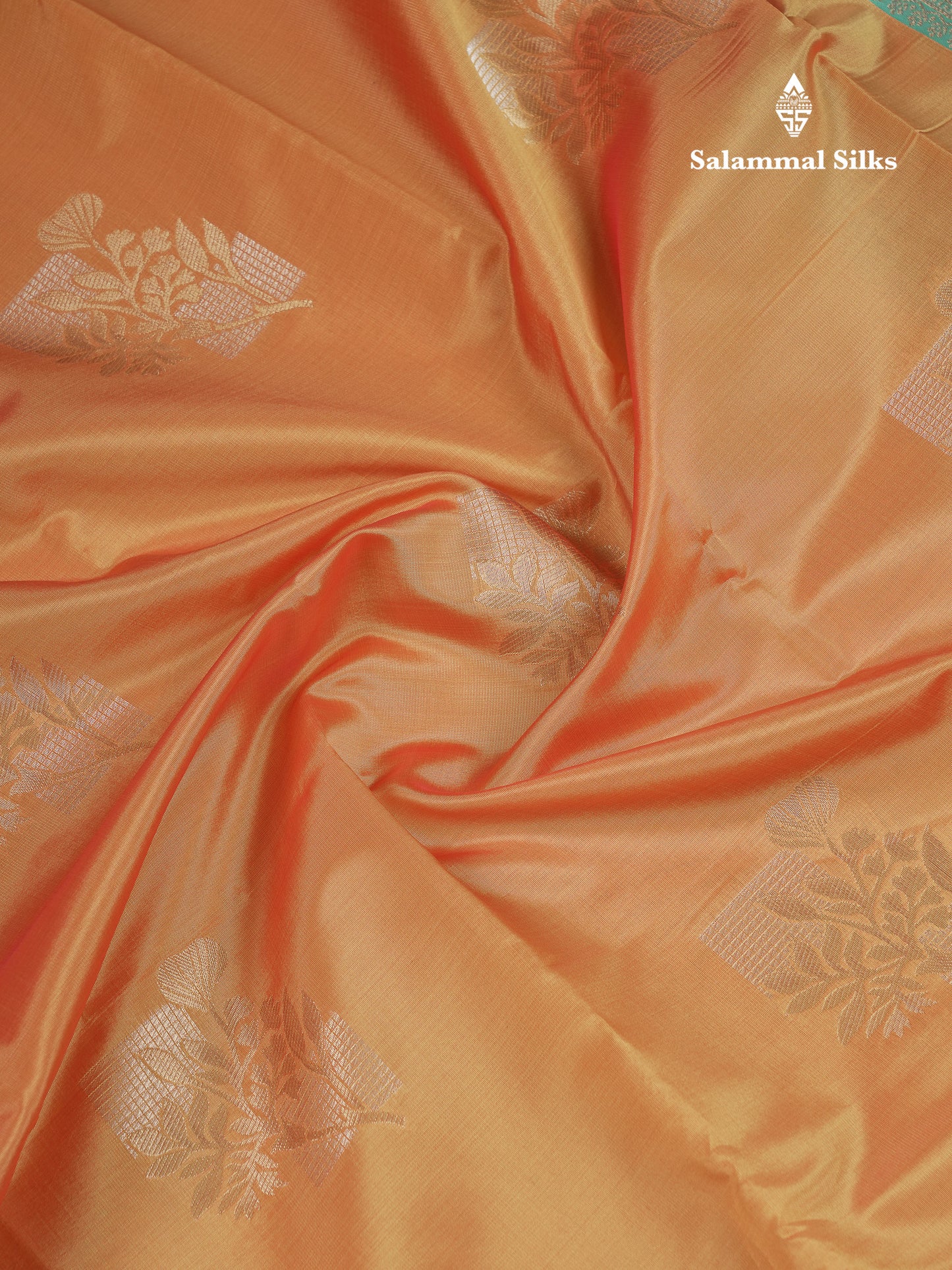 Beautiful Light Orange Semi Silk Saree With Contrast Light Rexona Fancy Border