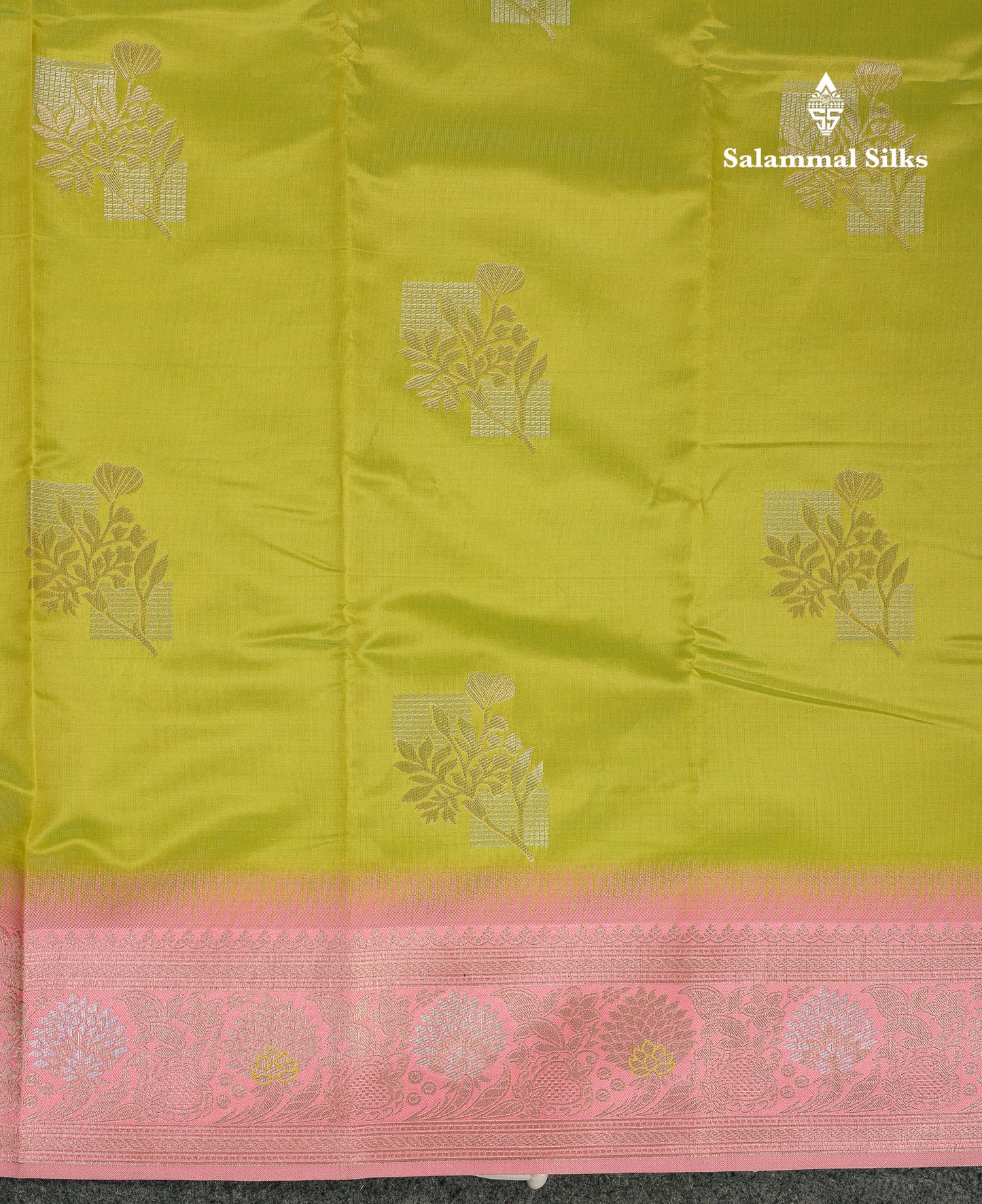 Beautiful Light Orange Semi Silk Saree With Contrast Light Rexona Fancy Border