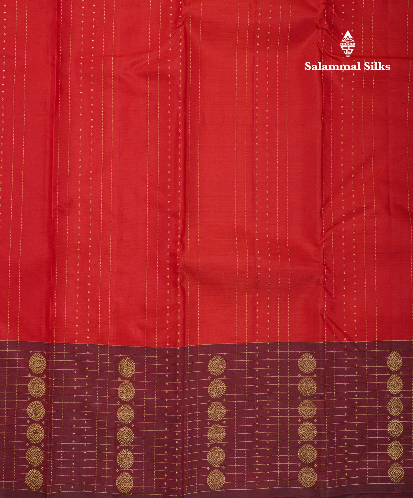 Dual Tone Red Fancy Pure Kanjivaram Silk Saree With Contrast Dark Maroon Border