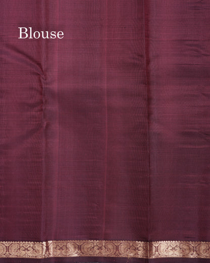 Beautiful Pink Shade Pure Kanjivaram Silk Saree With Contrast Dark Brown Traditional Small Border