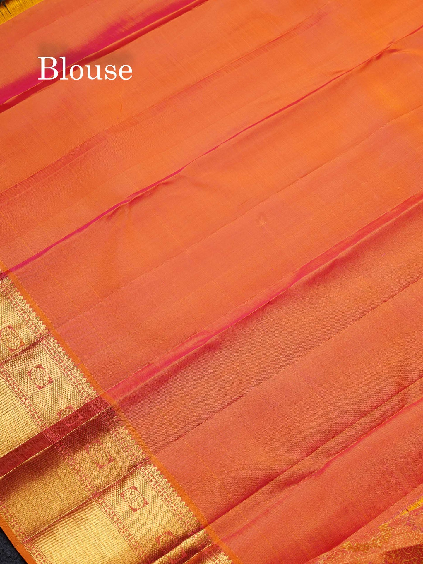 Beautiful Orange Bridal Pure Kanjivaram Silk Saree With Traditional Border