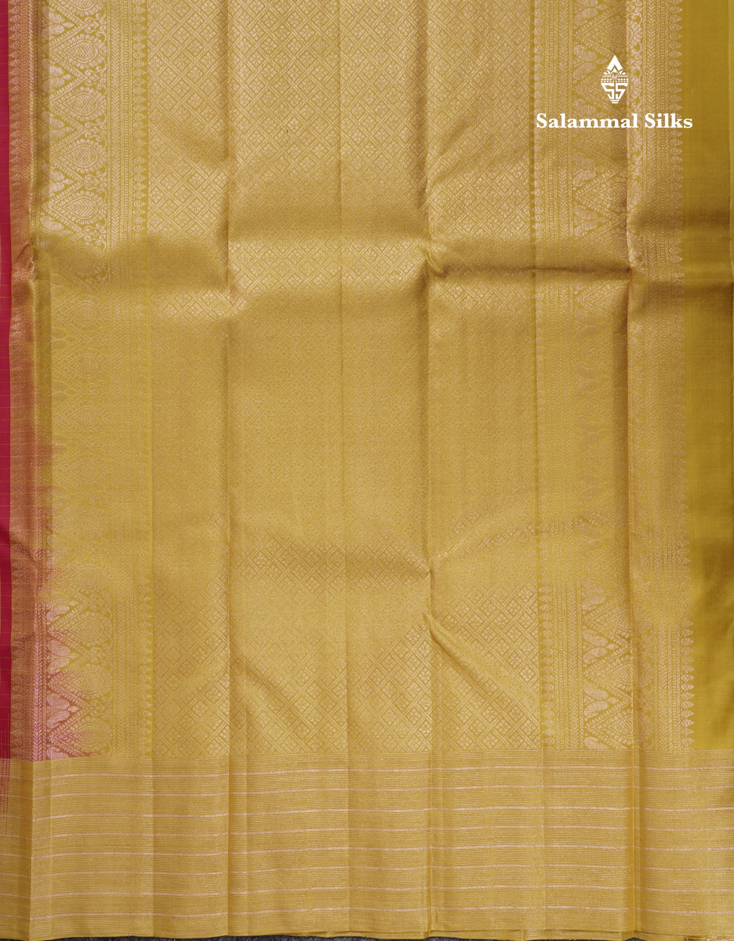 Beautiful Reddish Pink Small Checks Pure Kanjivaram Silk Saree With Contrast Manthulir Green Border