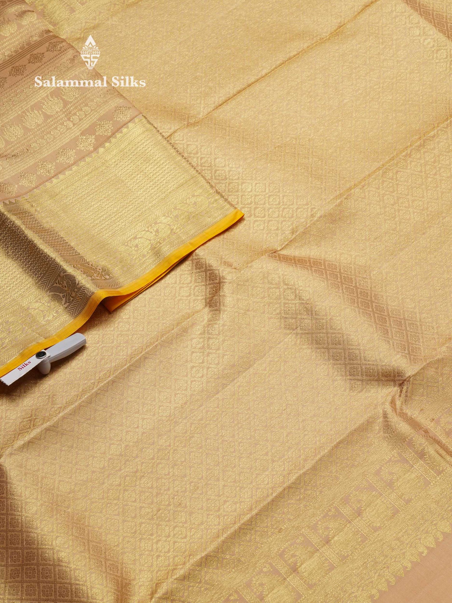 Beautiful Sandal Bridal Pure Kanjivaram Silk Saree With Traditional Border
