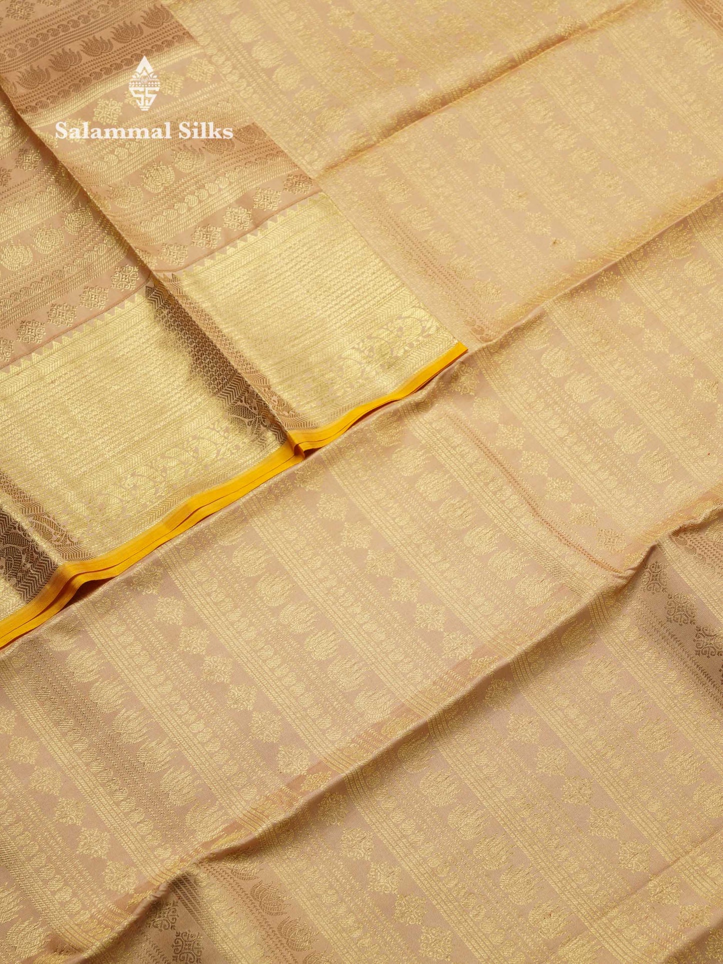 Beautiful Sandal Bridal Pure Kanjivaram Silk Saree With Traditional Border
