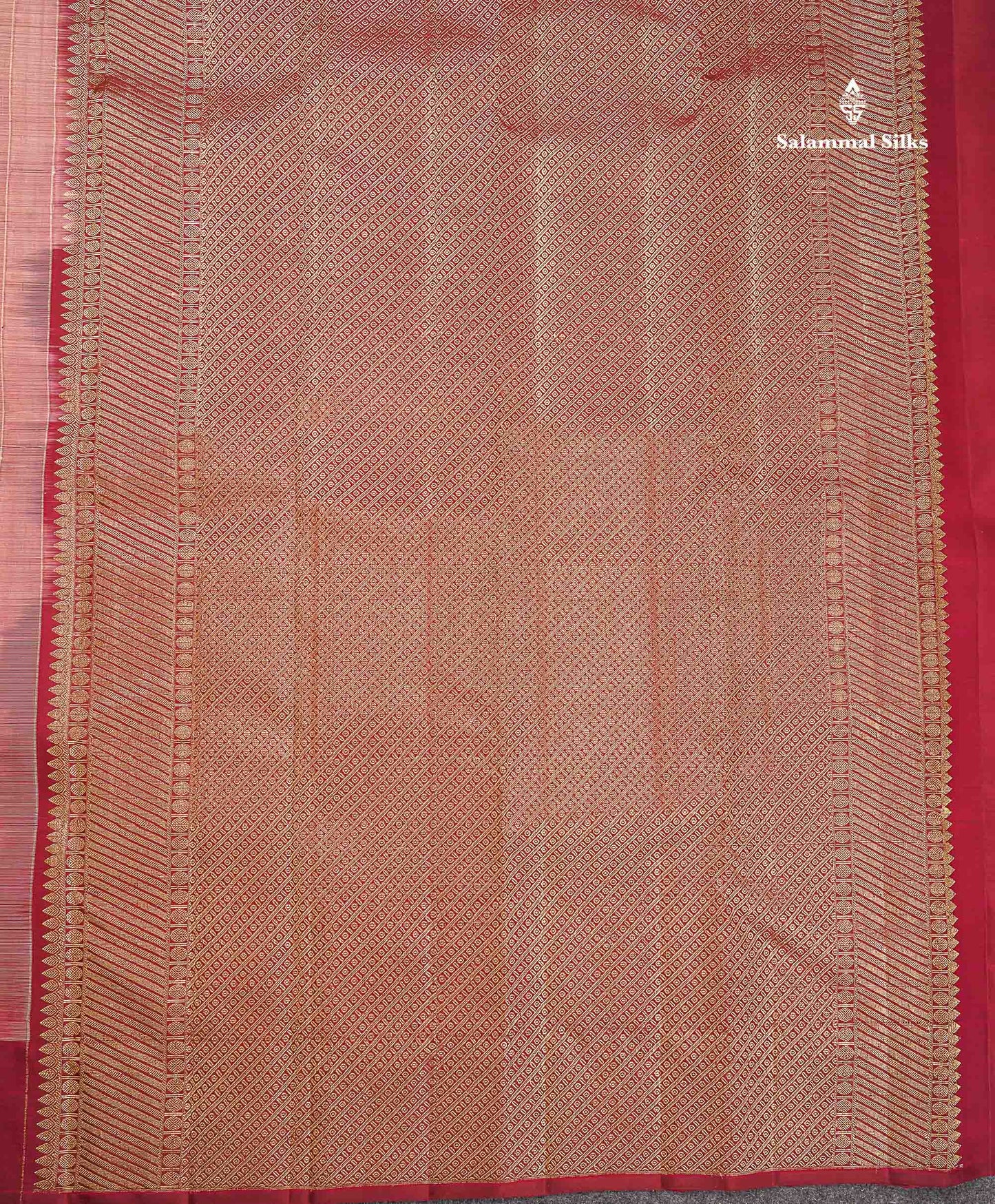 Pure Kanjivaram Silk Saree - Onion Pink Colour Body Checks With Contrast Maroon Fancy Border