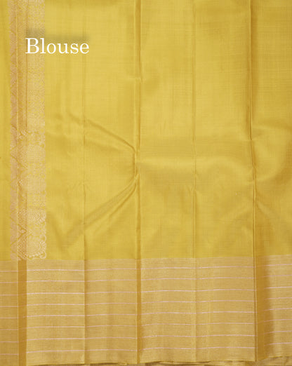 Beautiful Reddish Pink Small Checks Pure Kanjivaram Silk Saree With Contrast Manthulir Green Border