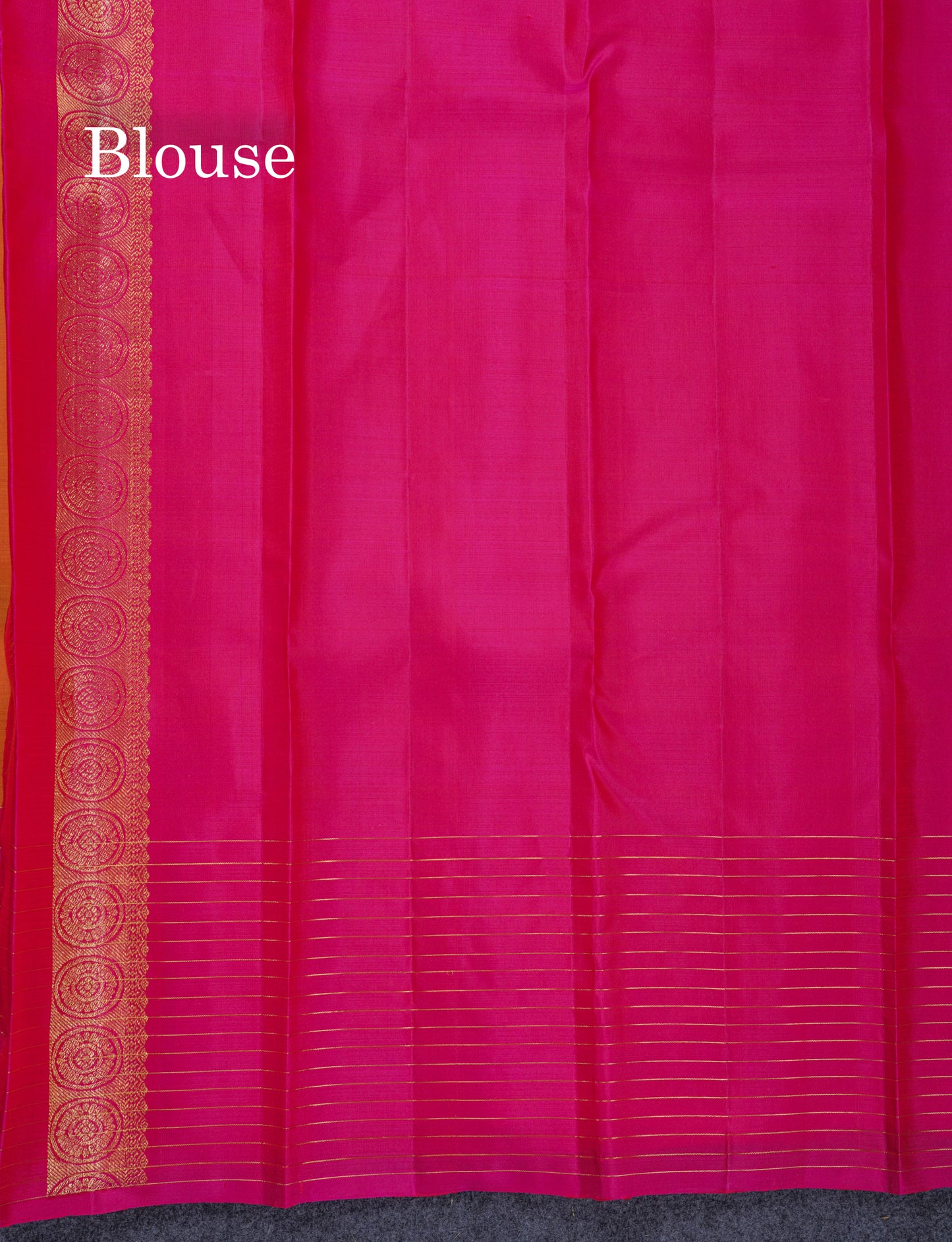 Dual Tone Mustard Yellow Fancy Pure Kanjivaram Silk Saree With Contrast Pink One Side Border