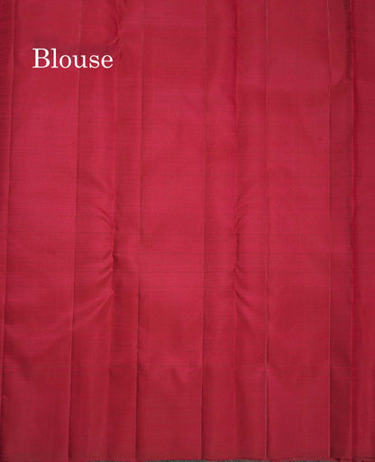 Pure Kanjivaram Silk Saree - Onion Pink Colour Body Checks With Contrast Maroon Fancy Border