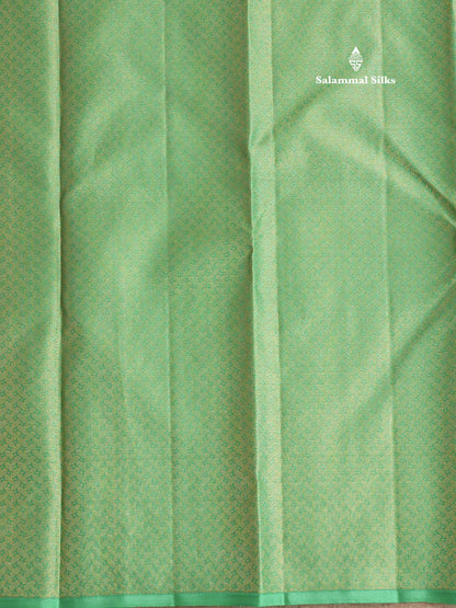 Beautiful Pink Fancy Vairaoosi Pure Kanjivaram Silk Saree with Contrast Rexona Green Blouse
