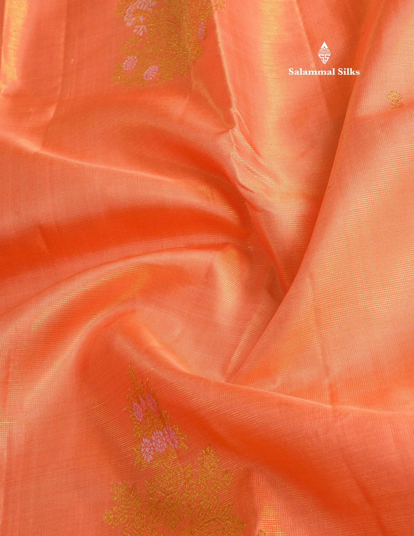 Orange Fancy Vairaoosi Pure Kanjivaram Silk Saree with Contrast Rexona Green Blouse