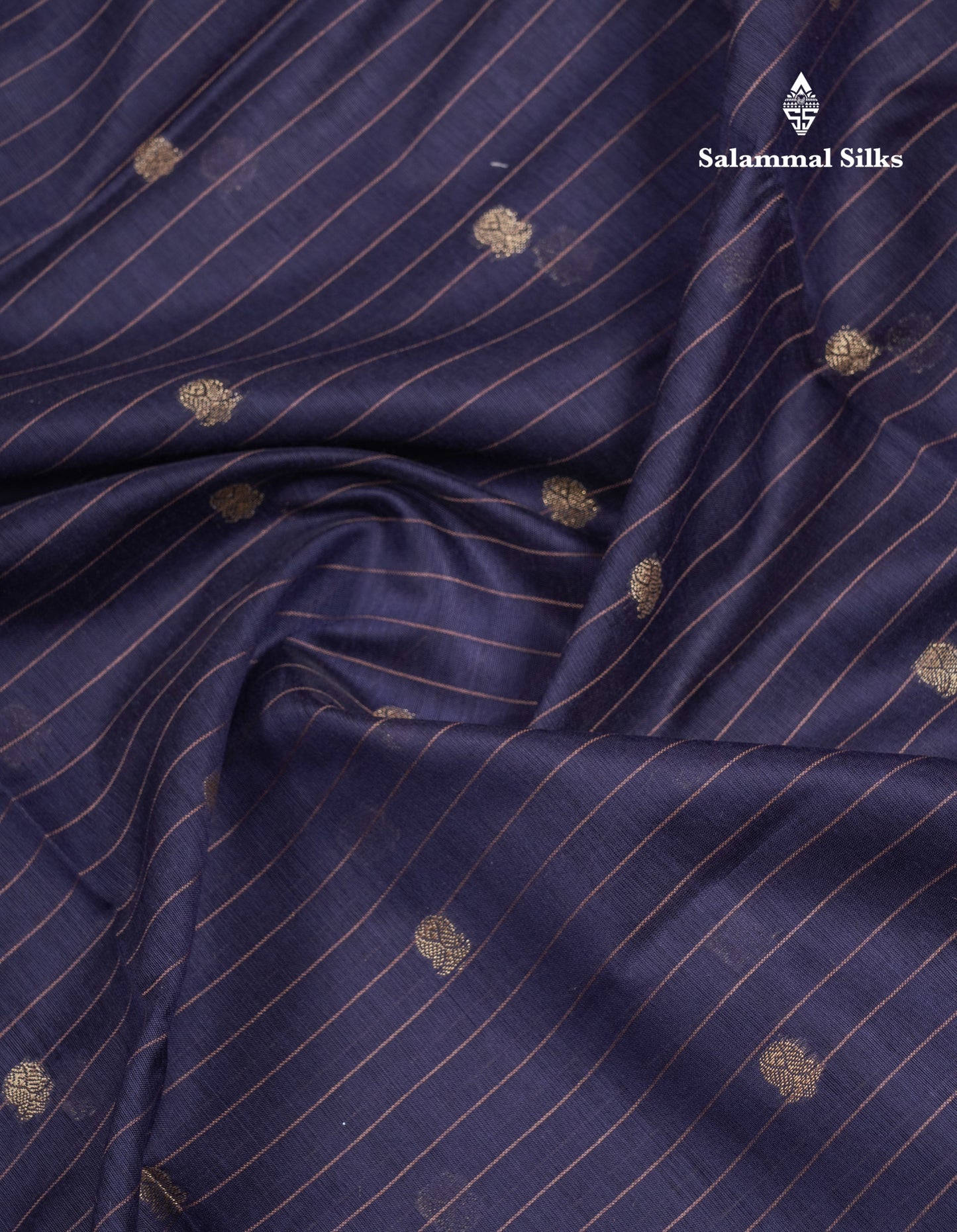 Beautiful Navy Blue Cotton Mix Saree With Contrast Mustard Yellow Blouse