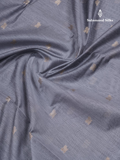 Beautiful Grey Maheshwar Cotton Saree With Traditional Small Border