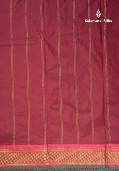 9 Yards Semi Silk Saree Army Green with Traditional Border