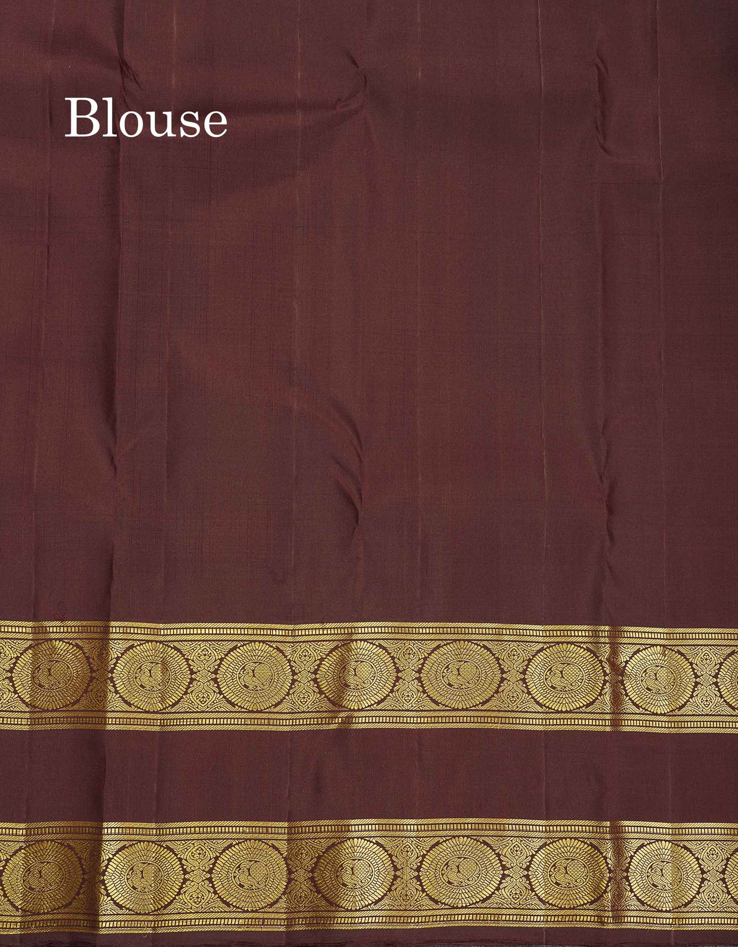 Pure Kanjivaram Silk Saree - Maroon Colour Body With Contrast Dark Brown Traditional Gap Long Border