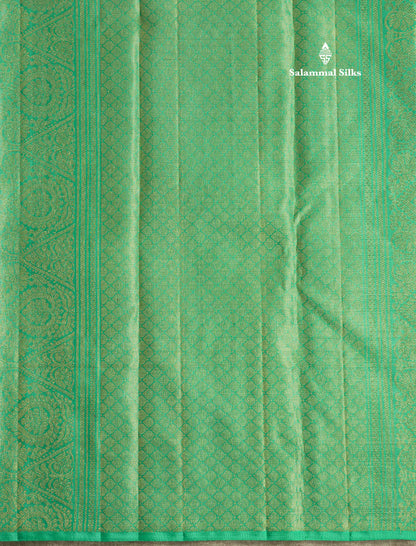 Beautiful Pink Fancy Vairaoosi Pure Kanjivaram Silk Saree with Contrast Rexona Green Blouse