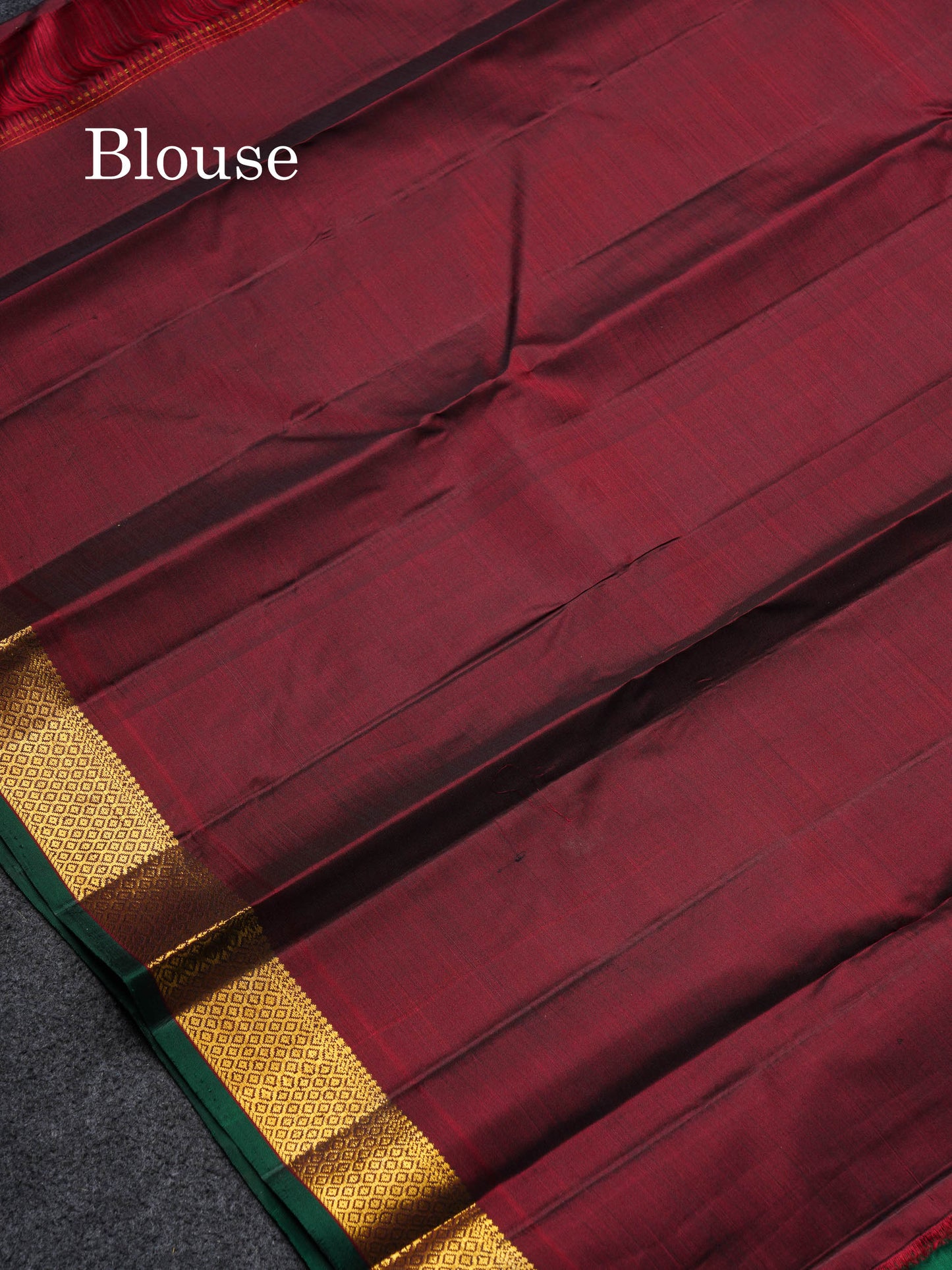 Beautiful Bottle Green Pure Kanjivaram Silk Saree With Contrast Dark Maroon Traditional Small Border