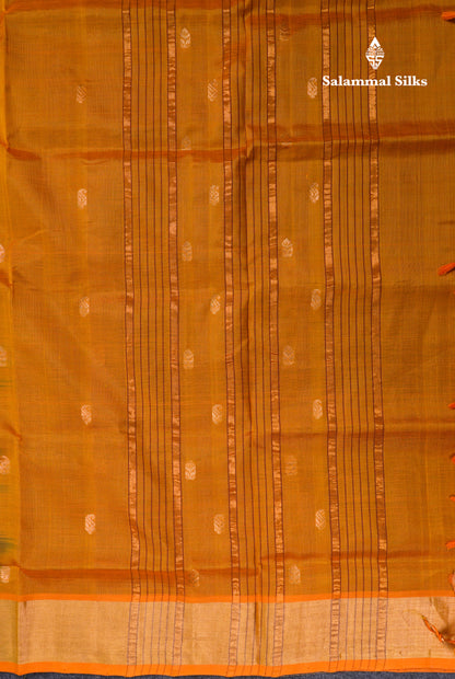 Ramar Blue Pure Silk Cotton Saree With Contrast Pink Blouse