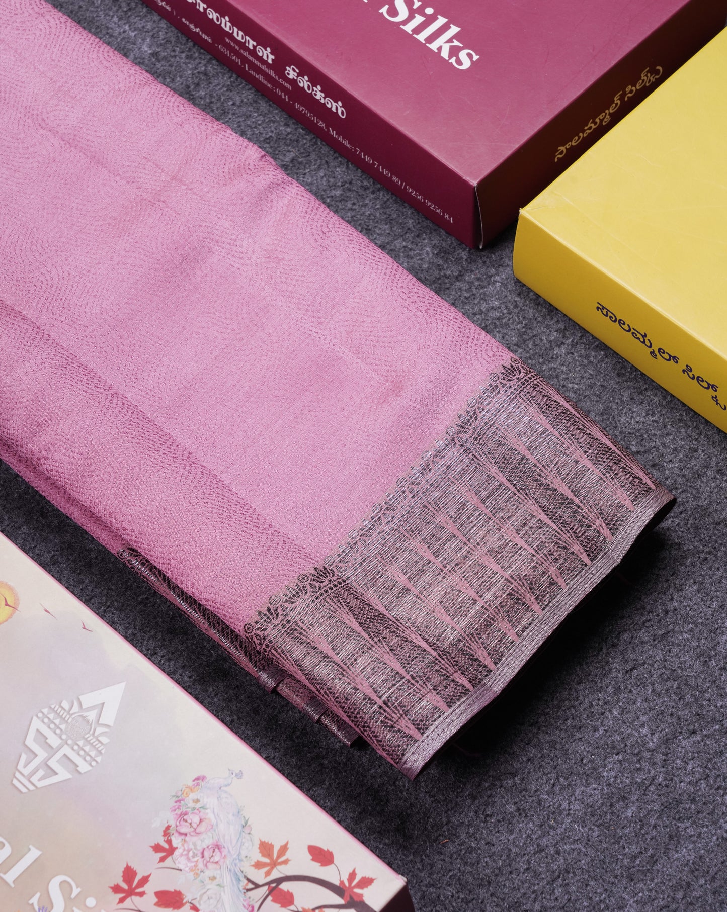 Beautiful Dark Brown Semi Raw Silk Saree With Fancy Border